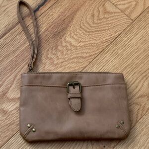 PICK ANY 3 ITEMS FOR $10 - Tan Vegan Leather Wristlet Clutch